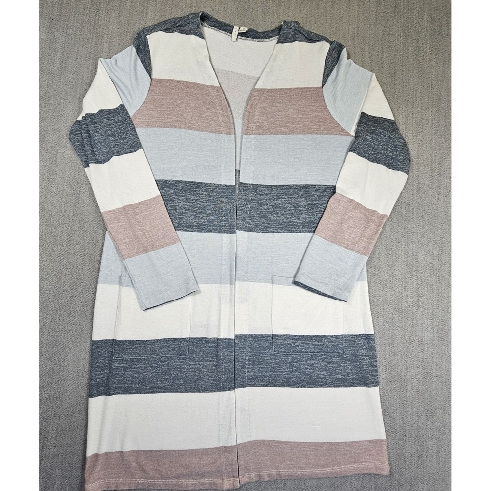 Est 1946 Women's Cardigan open Front Long Sleeve Striped Size Small